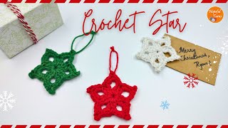 Crochet Star in 5 minutes 🌟 | Quick & Easy Crochet Christmas Ornaments | Crochet Star Gift tags by Hopeful Turns 14,743 views 6 months ago 11 minutes, 21 seconds