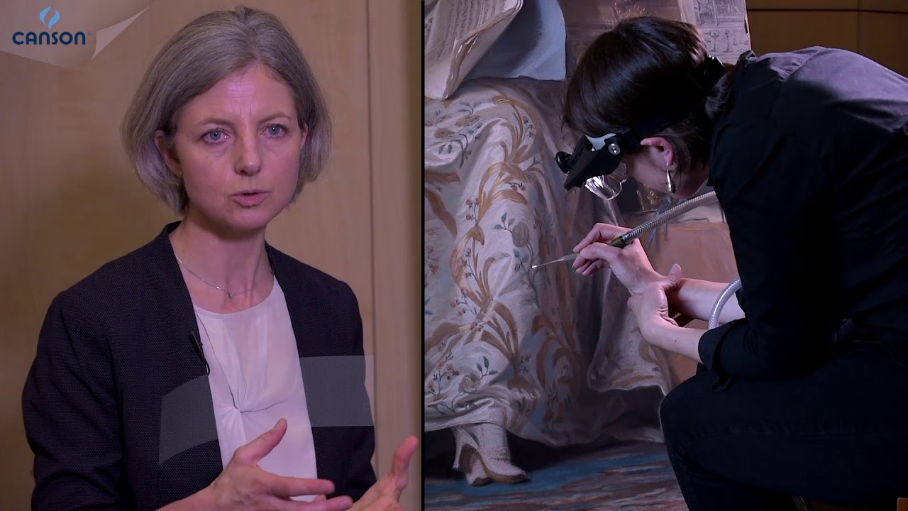 Restauration du portrait au pastel sec de la marquise de Pompadour