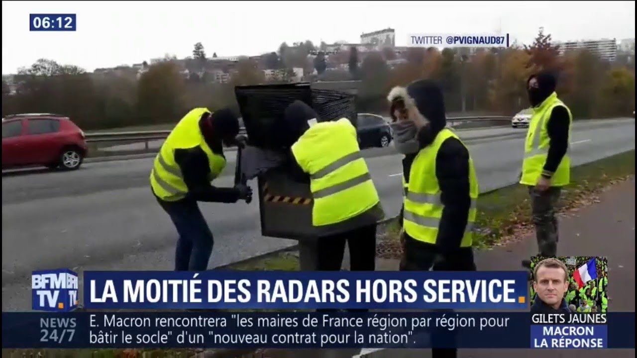 Gilets Jaunes La Moitié Des Radars Hors Service Depuis Le Début Du Mouvement Vidéo