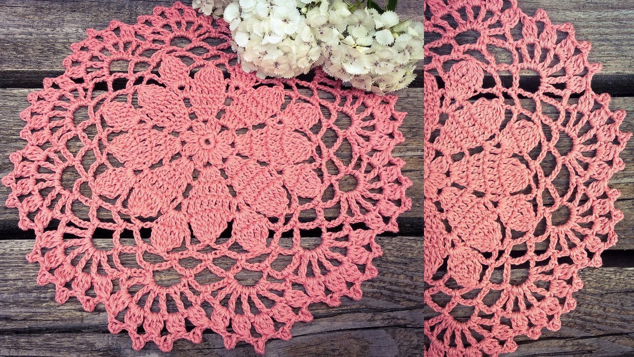 Crochet Aster Flower Doily Tutorial YouTube