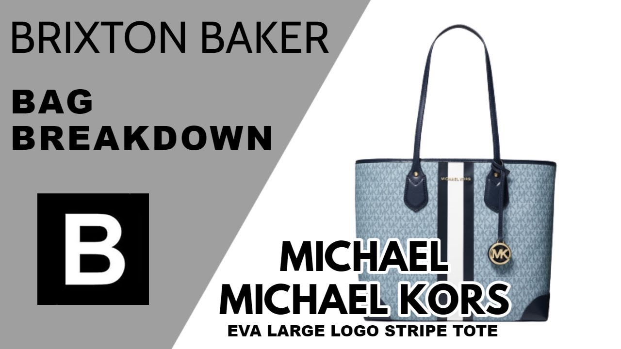 MICHAEL Michael Kors Eva Large Signature Logo Stripe Tote Bag