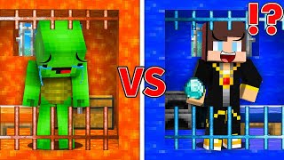 Mikey LAVA vs JJ WATER Prison Survival Battle - in Minecraft (Maizen)