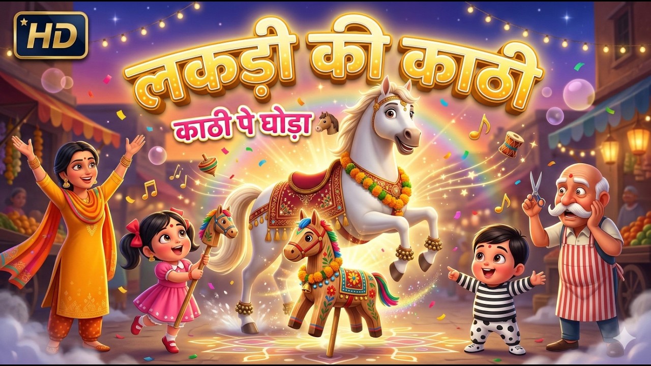 लकड़ी की काठी | Lakdi Ki Kathi Full Animated Video 🐴 | Hindi Bal Geet | Popular Kids Song Hindi