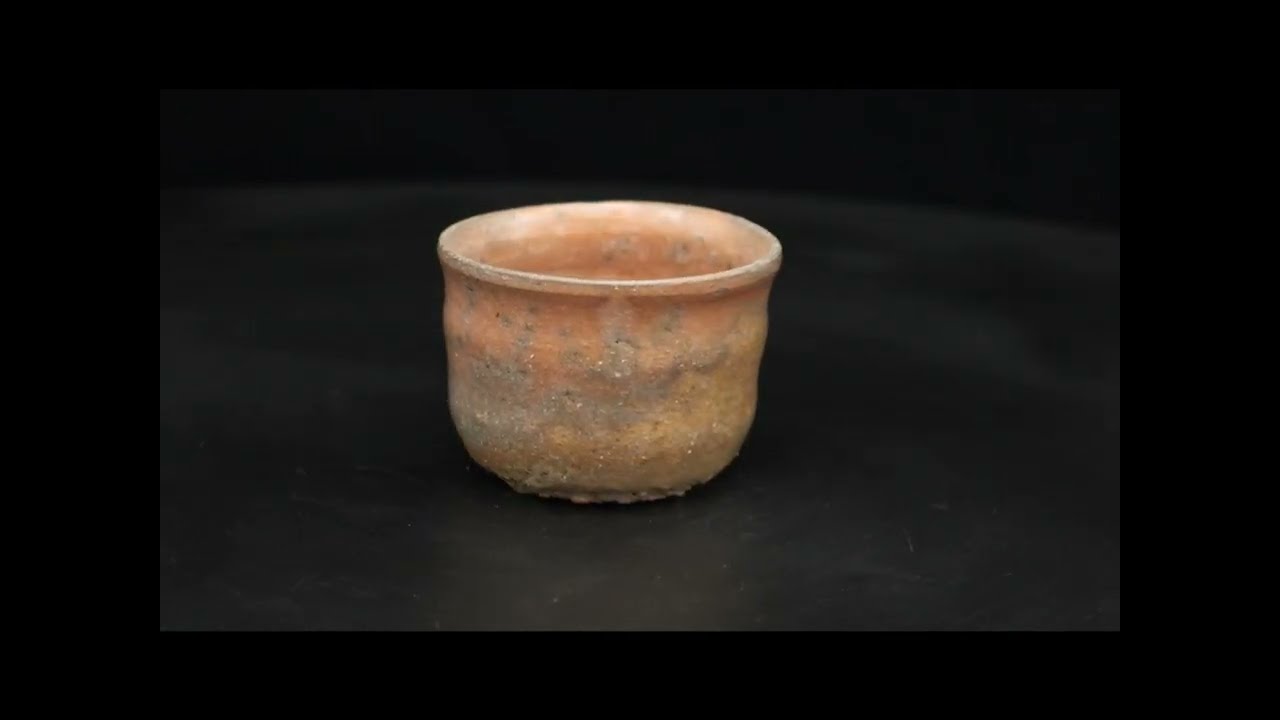 杉本玄覚貞光 赤楽ぐい吞 GA-15 SUGIMOTO Genkaku Sadamitsu Red raku