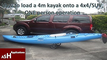 One-person method loading a Hobie Oasis Tandem Kayak on to an 4x4/SUV using the Rack N Roll system
