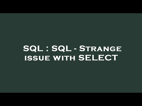 SQL : SQL