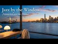 Lower Manhattan &amp; Liberty at Blue Hour, Jazz by the Window 🎷 | New York Jazz for Working &amp; Relaxing