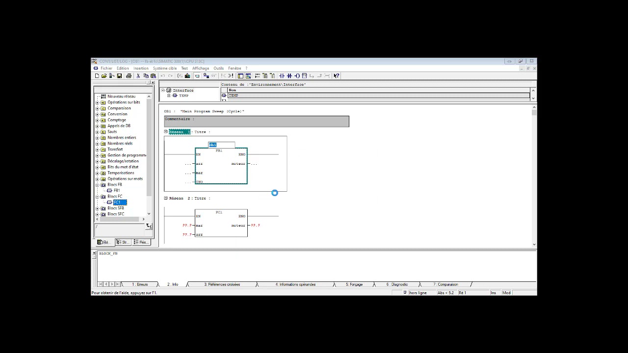 fb et fc dans simatic manager step 7 ladder programmation. par 3 - YouTube