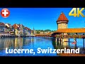 Lucerne switzerland walking tour 4k 60fps  a beautiful swiss city