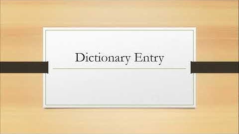 Dictionary Entry