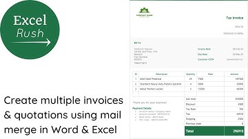 Step-by-step guide to create multiple Invoices and quotations with mail merge in Word and Excel
