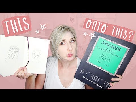 How To Transfer a Drawing onto Watercolour Paper or Canvas - YouTube