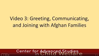 Greeting, Communicating and Joining with Afghan Families