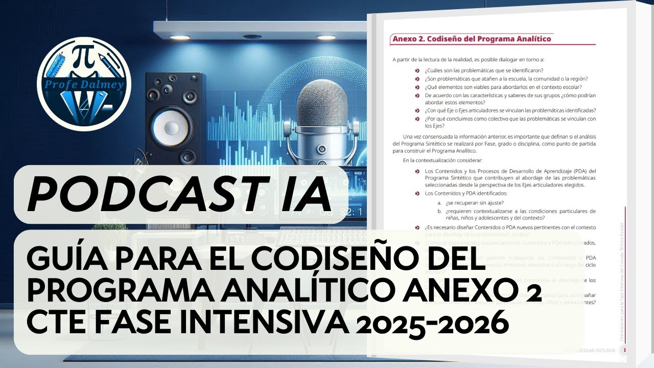 PODCAST IA GUÍA PARA EL CODISEÑO DEL PROGRAMA ANALÍTICO ANEXO 2 CTE FASE INTENSIVA 25-26|PROFEDALMEY