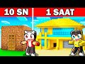 10 SANİYE vs 1 SAAT: Milyoner Evi Yapmak! 🤑 | Minecraft