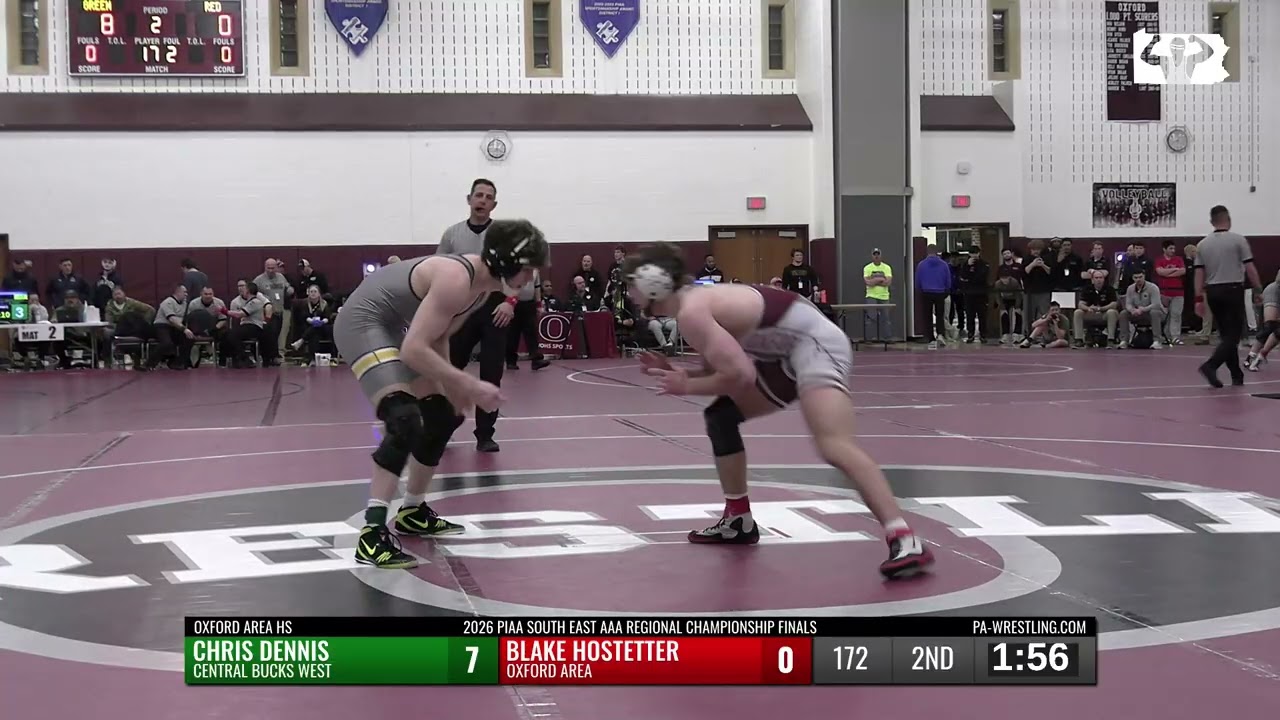 Финал турнира SE AAA 2026 года - 172 - Крис Деннис (Central Bucks West) против Блейка Хостеттера ...