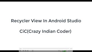 Recycler View in Android Studio using Java
