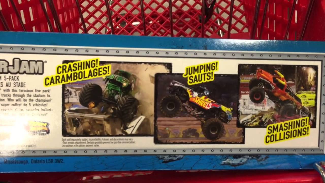 HOTWHEELS Monster Jam Smash Up Stadium 5 Pack - Monster Truck Toy Set ...