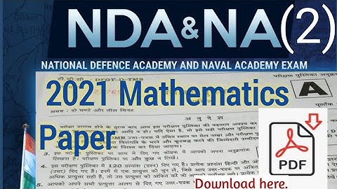 NDA/NA(||) 2021 Question Paper|Math #NDAshortsMath