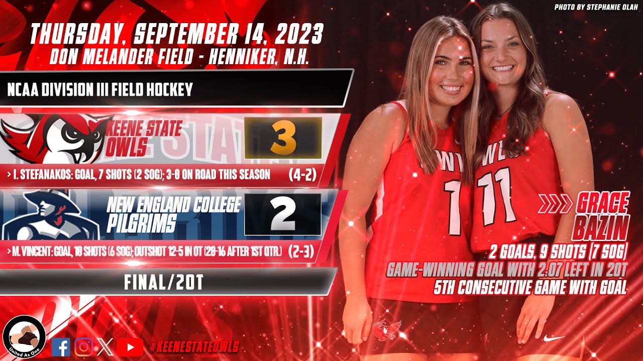 Keene State Field Hockey Highlights vs. New England College 9/14/2023