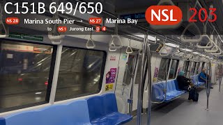 [SMRT] Kawasaki CSR Qingdao Sifang C151B [649/650] - Marina South Pier » Marina Bay (NSL)