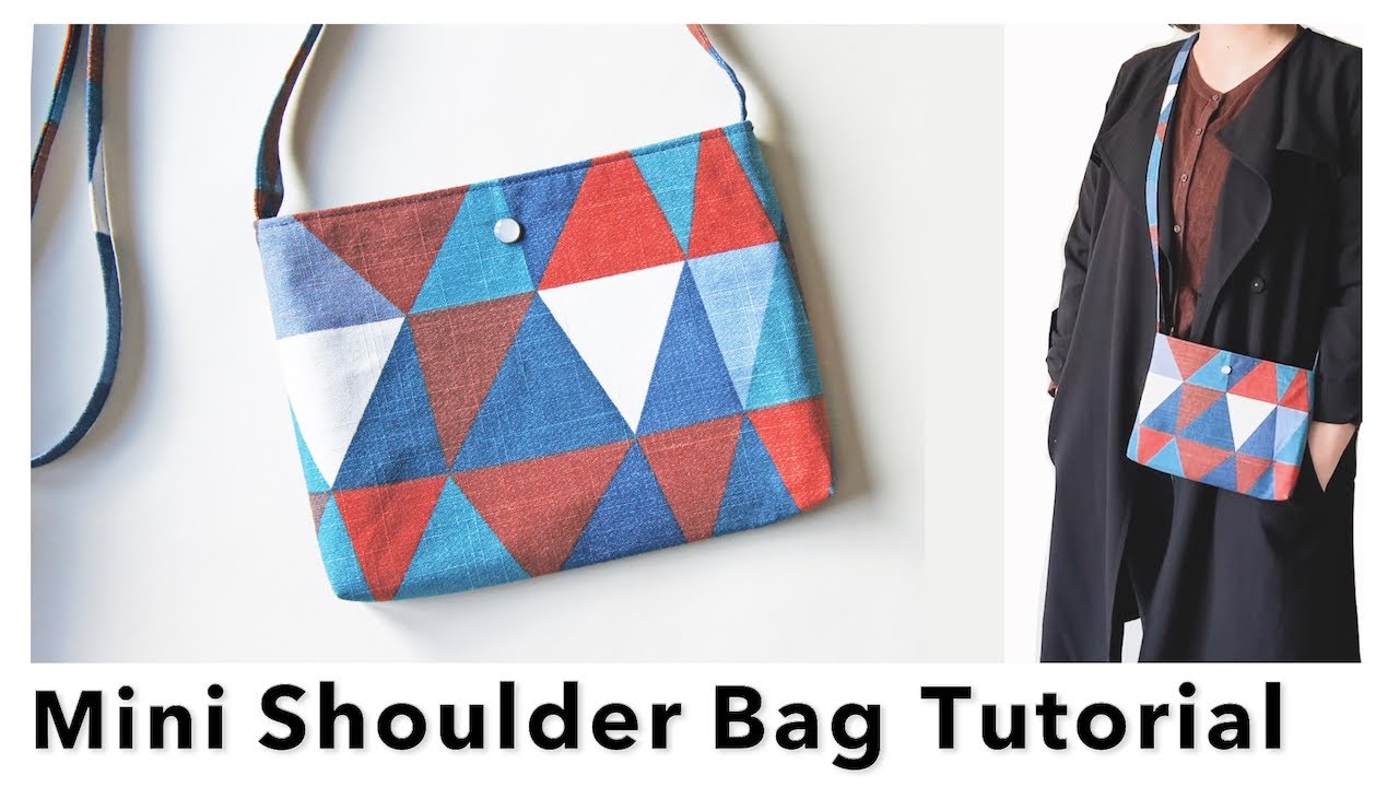 サコッシュの作り方 ファスナー無しで簡単 Simple Mini Shoulder Bag Sewing Tutorial Youtube