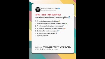 10 AI Tools That Run Your Faceless Business on Autopilot