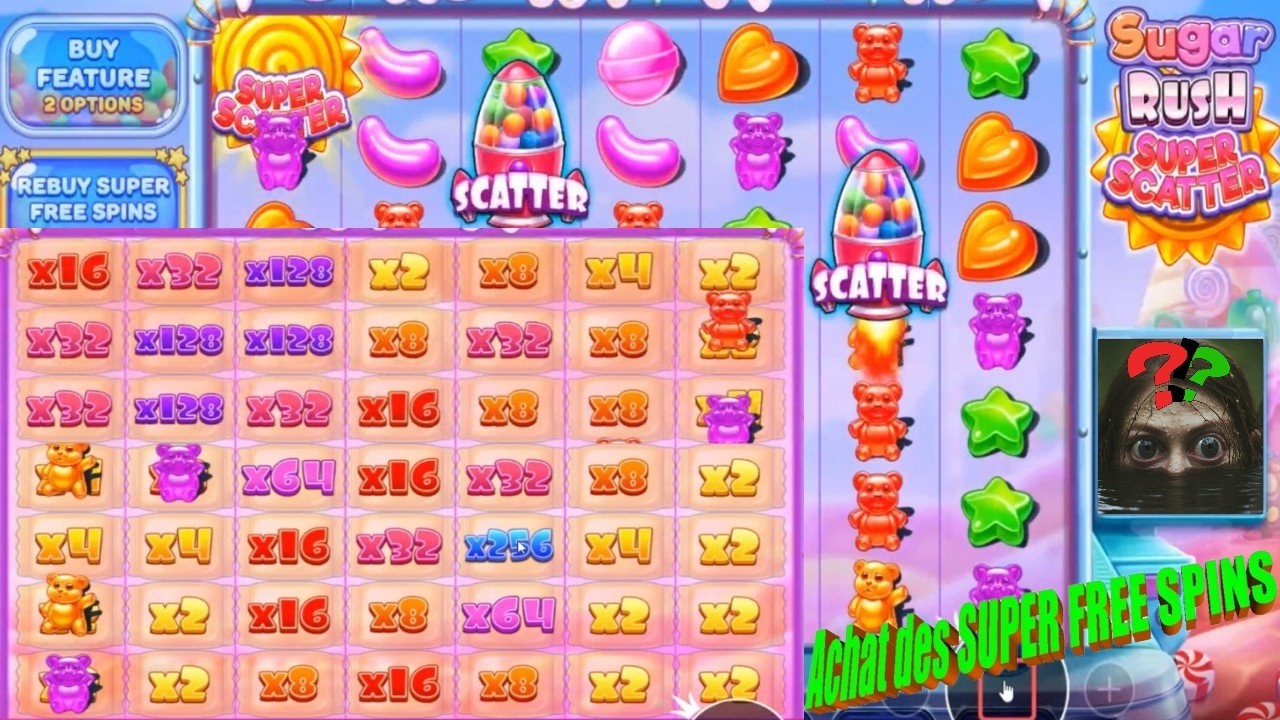 🎰 SUGAR RUSH SUPER SCATTER 🧸 Achat du BONUS SUPER FREE SPINS