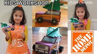 FREE HOME DEPOT KIDS WORKSHOP-CHRISTMAS CAR/Fun activity for kids/DIY for kids/Kids making Craft