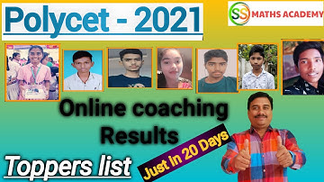 Polycet 2021 | polycet Results Toppers in our channel | @ssmathsacademy  | just in 20 Days program.