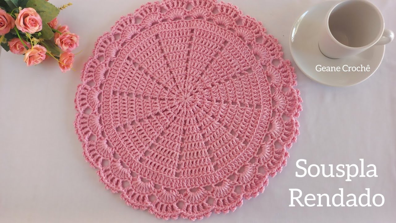 Sousplat bico Rendado em crochê #crochet #croche