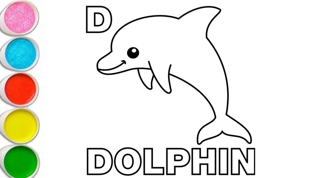 How To Draw dolphin 🐬 Drawing Easy Step By Step || Fish Drawing For kids And Toddlers 