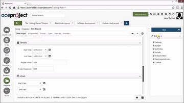 Creating Projects in AceProject