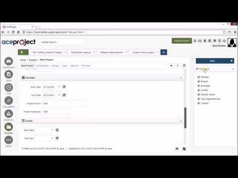 Creating Projects in AceProject