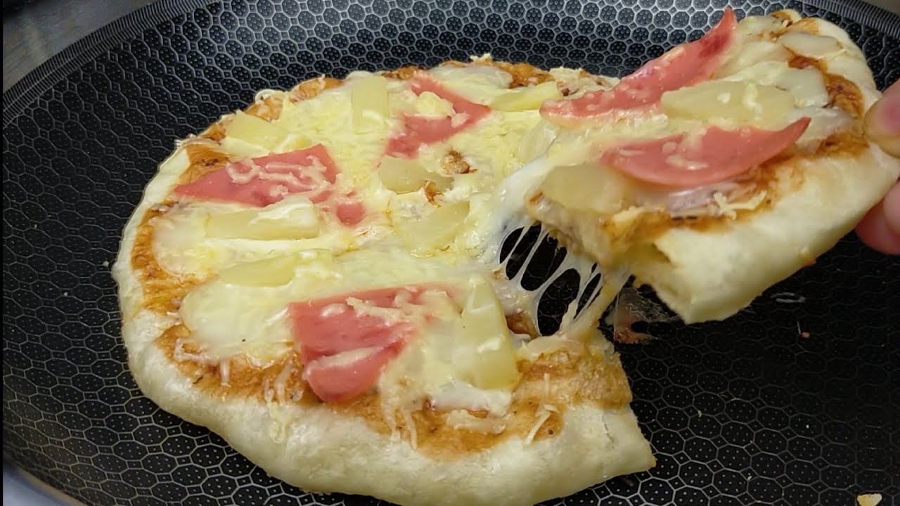 5 MINUTES NO OVEN PIZZA | THE BEST HOMEMADE PAN PIZZA |  PIZZA RECIPE