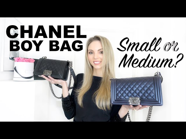 CHANEL BOY BAG SIZE COMPARISON, SMALL OR MEDIUM