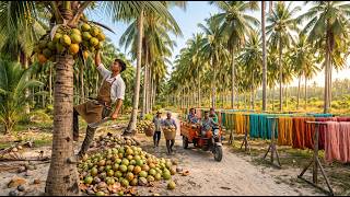 "How Billions of Coconut Husks Are Turned Into Soft Fabric | Factory Full Process" screenshot 5