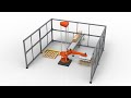 3d animation of a palletizer robot