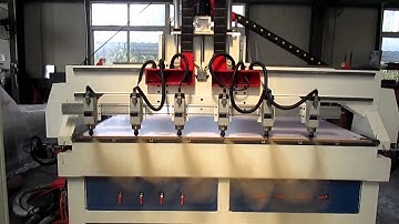 Multi Head CNC Router China  6heads for T Sllat  Wall