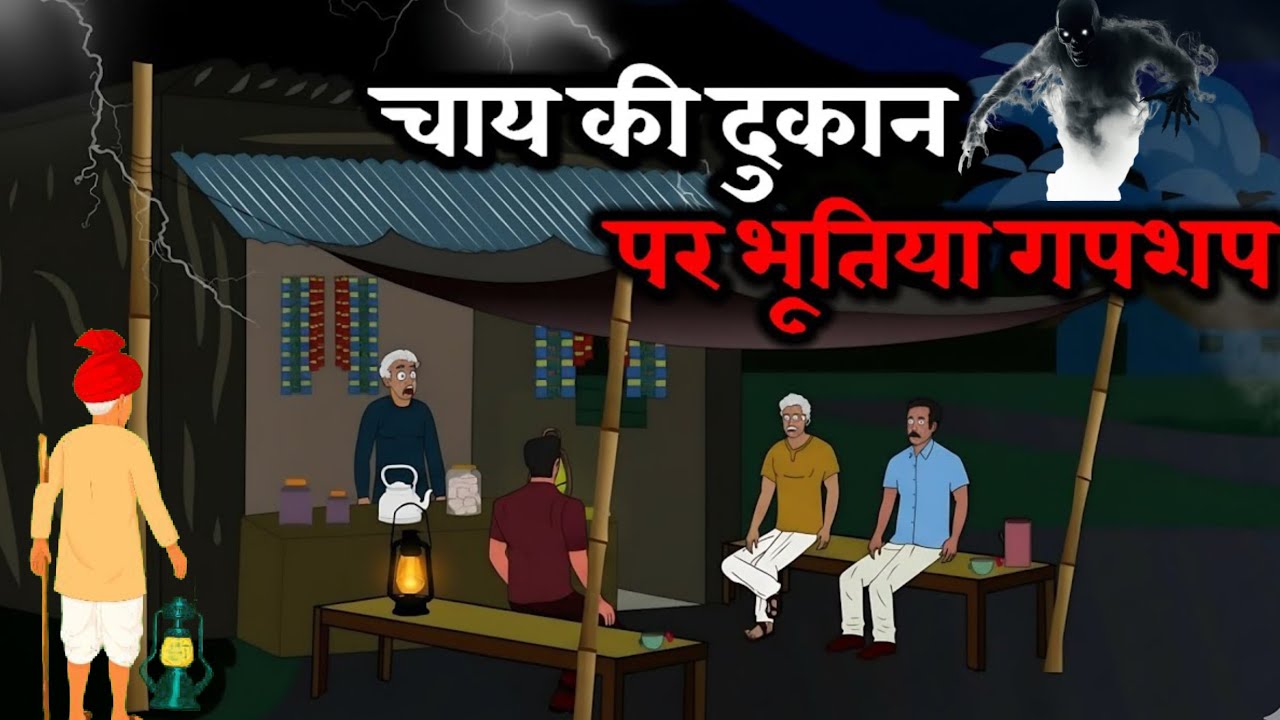 चाय की दुकान पर भूतिया कहानी  | horror Cartoon Video | bhut waali kahani 