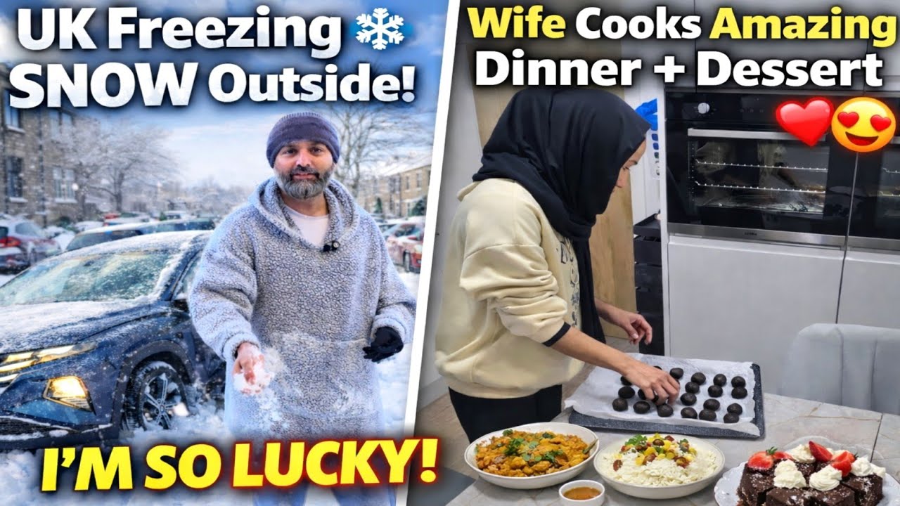 UK Freezing ❄️ Snow Outside, Wife Made the Warmest Dinner Ever ❤️🍲