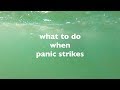 Open water swimming when panic strikes