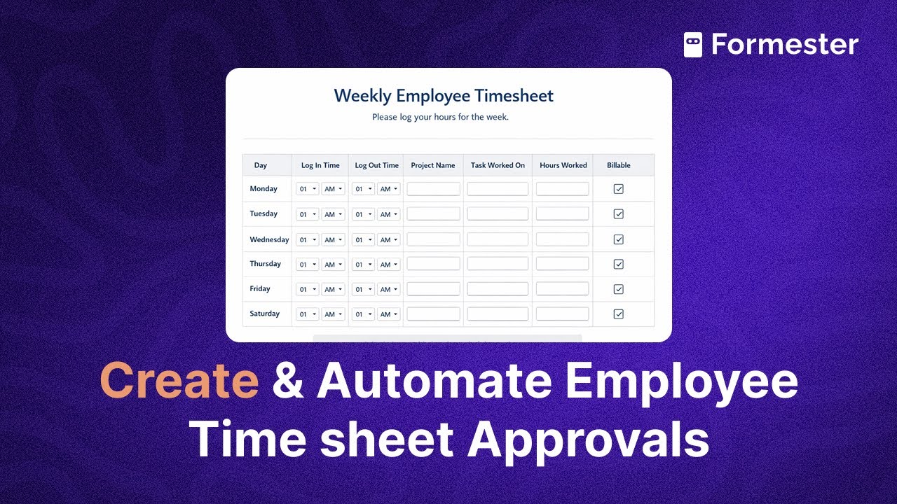 How to Create an Employee Timesheet and Automate Approvals? - YouTube