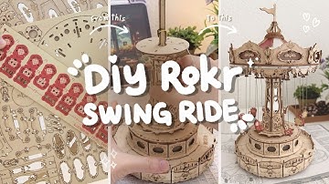 Assembling ROKR 3D Swing Ride wooden puzzle - DIY with me/ Relaxing video/ ASMR ✨🪛💕