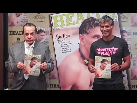 Milind Soman Unveils The Cover Page Of 'Health & Nutrition' Magazine