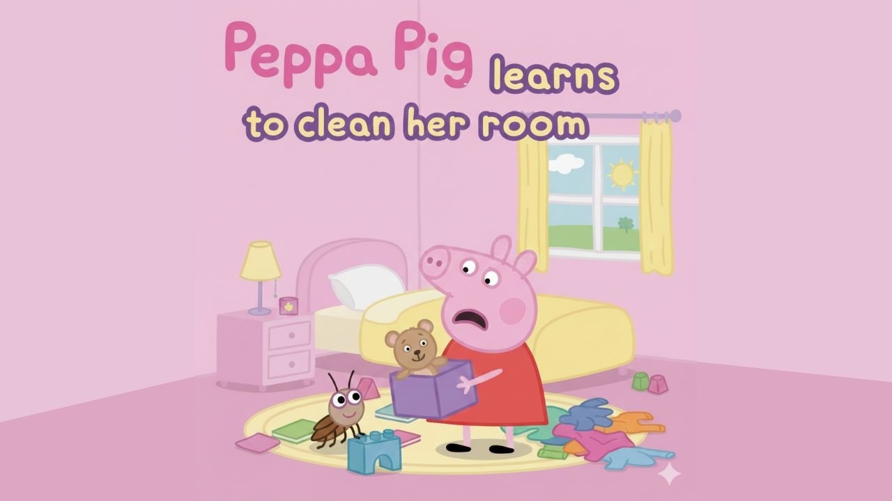 Peppa Learns to Clean Her Room! 🐷🧹 | Fun Clean Up Song for Kids | Educational Toy Story