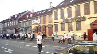 Марш футбольных фанатов в Трондхейме