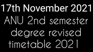 ANU 2nd revised timetable 2021|Acharya nagarjuna University 2nd semester exams timetable|AP updates