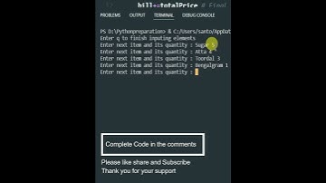 Simple Bill Print Project in Python Dictionaries