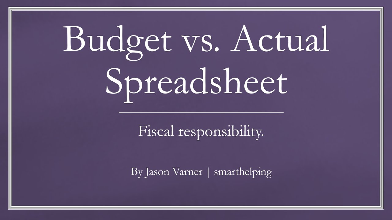Budget Vs Actual Chart Template